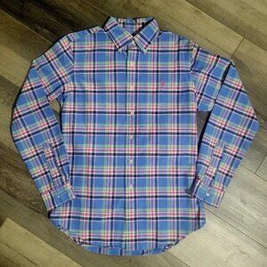 Ralph Lauren Custom Fit Plaid Button Down Shirt Size Small Preppy Classic